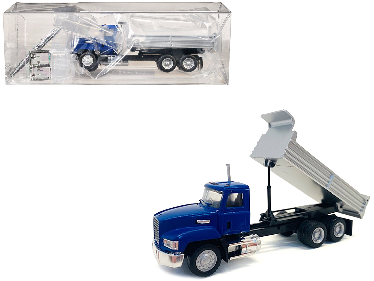 Mack Dump Truck Blue 1/87 (HO) Plastic Model Car by Promotex