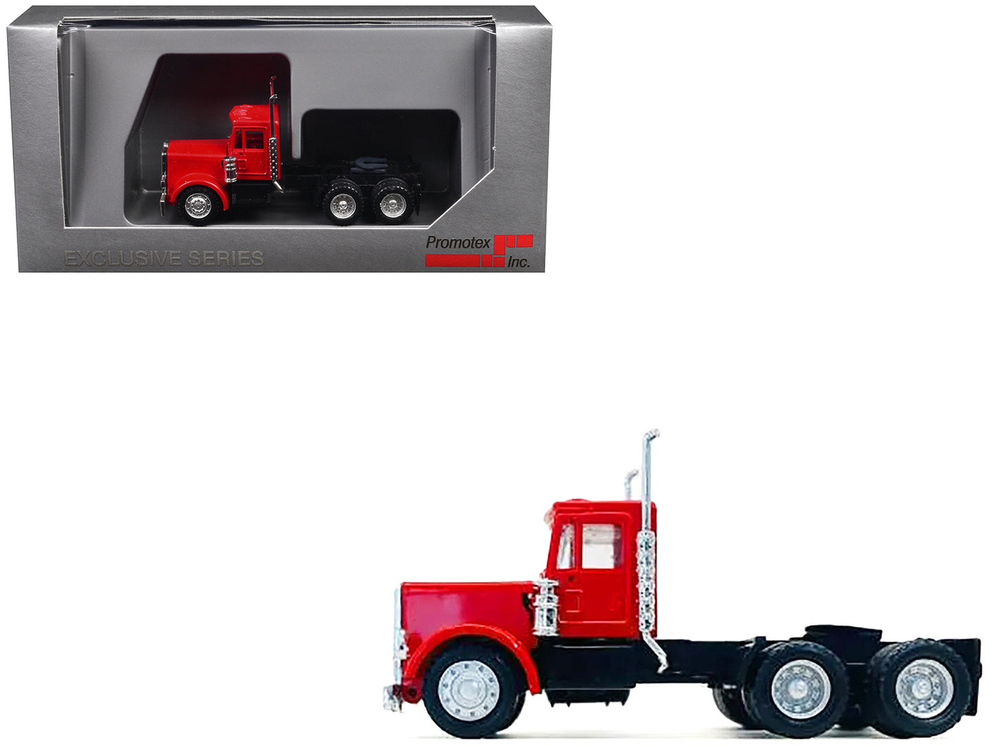 Peterbilt Short Day Cab Red 1/87 (HO) Plastic Model Car by Promotex