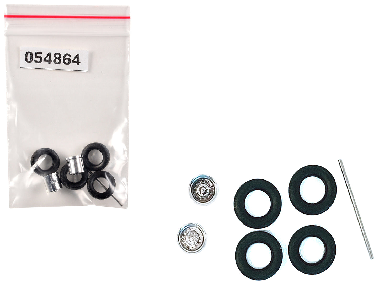 Rear Wheelset Planetary Chrome 1/87 (HO) Plastic Model by Promotex