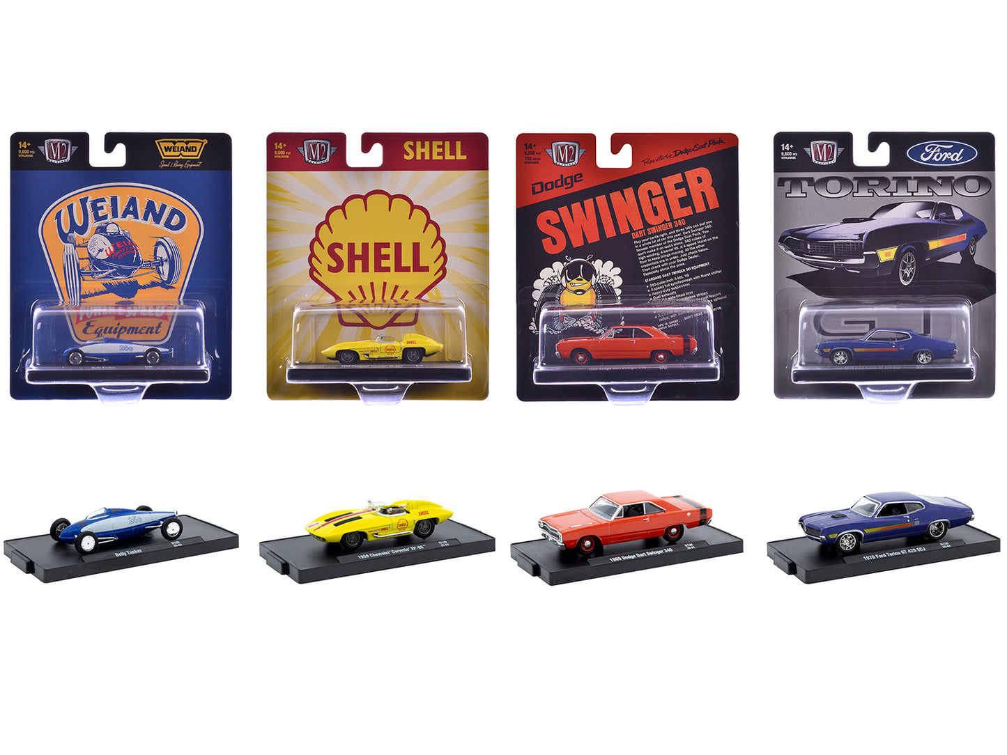 "Auto-Drivers" Set of 4 pieces in Blister Packs Release 126 Limited Edition to 9600 pieces Worldwide 1/64 Diecast Model Cars by M2 Machines free shipping USA