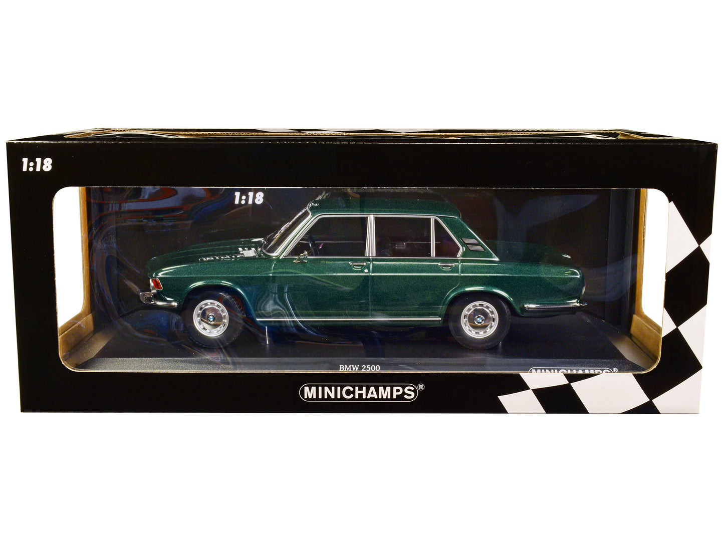 1968 BMW 2500 Green Metallic Limited Edition to 504 pieces Worldwide 1/18 Diecast Model Car by Minichamps free shipping USA