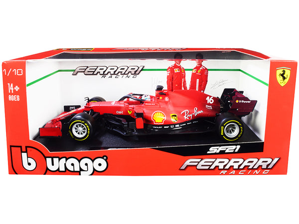 Ferrari SF21 #16 Charles Leclerc Formula One F1 Car "Ferrari Racing" Series 1/18 Diecast Model Car by Bburago Ferrari SF21 #16 Charles Leclerc Formula One F1 Car "Ferrari Racing" Series 1/18 Diecast Model Car by Bburago