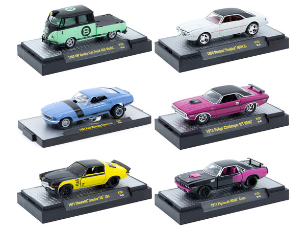 "Auto-Thentics" 6 piece Set Release 101 IN DISPLAY CASES Limited Edition 1/64 Diecast Model Cars by M2 Machines "Auto-Thentics" 6 piece Set Release 101 IN DISPLAY CASES Limited Edition 1/64 Diecast Model Cars by M2 Machines
