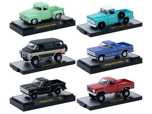"Auto-Thentics" 6 piece Set Release 104 IN DISPLAY CASES Limited Edition 1/64 Diecast Model Cars by M2 Machines "Auto-Thentics" 6 piece Set Release 104 IN DISPLAY CASES Limited Edition 1/64 Diecast Model Cars by M2 Machines