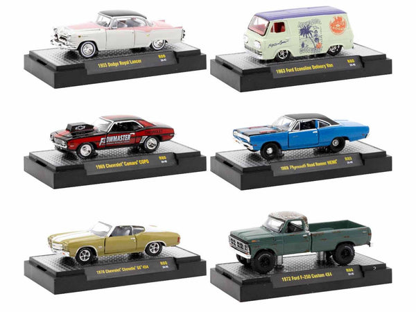 "Auto Meets" Set of 6 Cars IN DISPLAY CASES Release 80 Limited Edition 1/64 Diecast Model Cars by M2 Machines "Auto Meets" Set of 6 Cars IN DISPLAY CASES Release 80 Limited Edition 1/64 Diecast Model Cars by M2 Machines