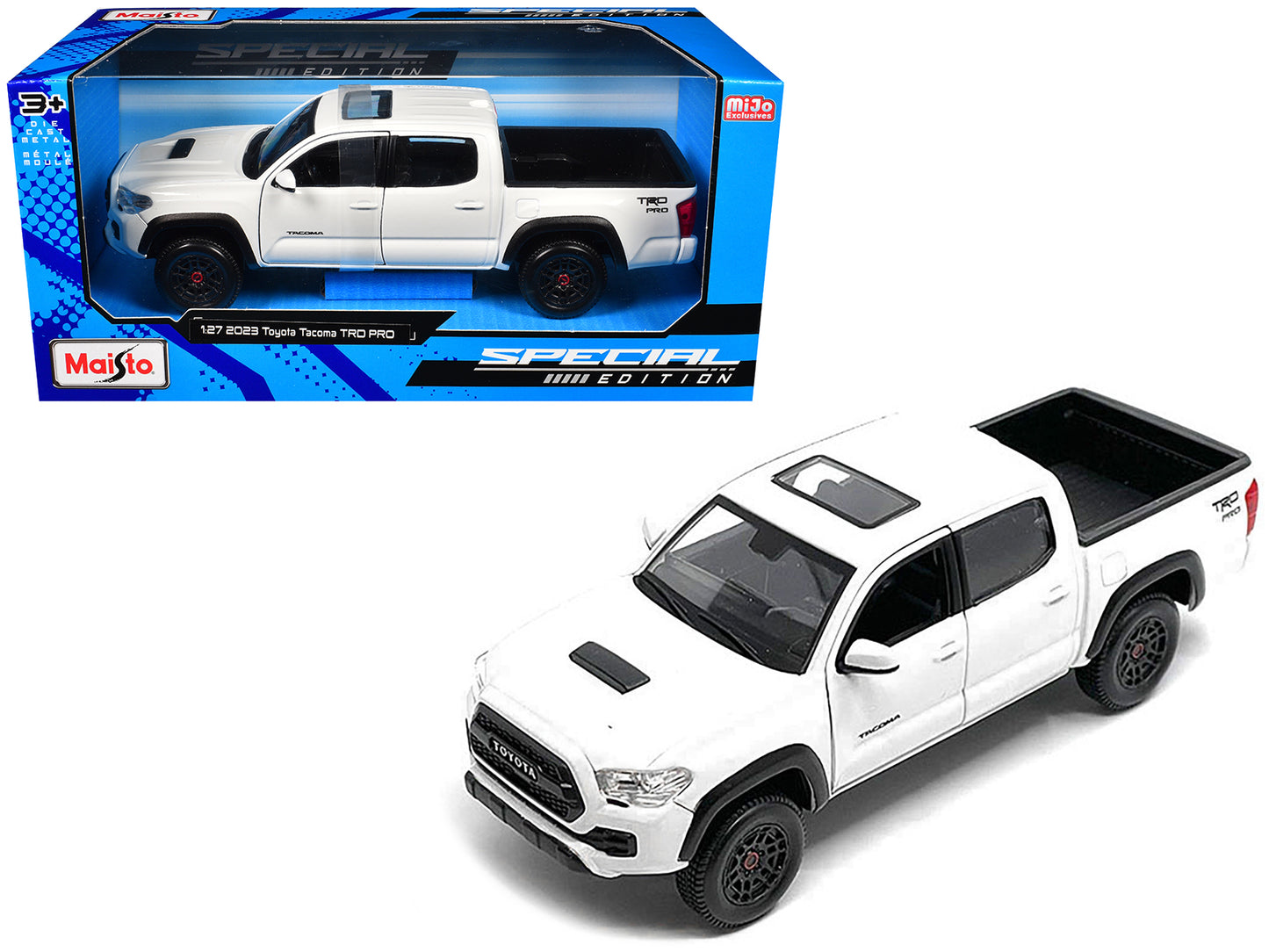 2023 Toyota Tacoma TRD PRO Pickup Truck White with Sunroof "Special Edition" Series 1/27 Diecast Model Car by Maisto