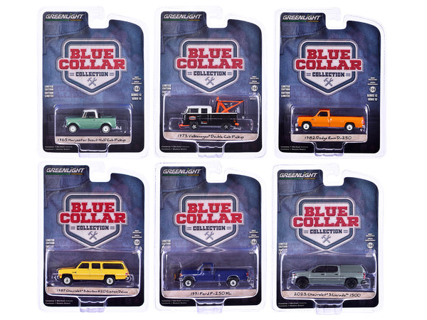 "Blue Collar Collection" Set of 6 pieces Series 13 1/64 Diecast Model Cars by Greenlight "Blue Collar Collection" Set of 6 pieces Series 13 1/64 Diecast Model Cars by Greenlight