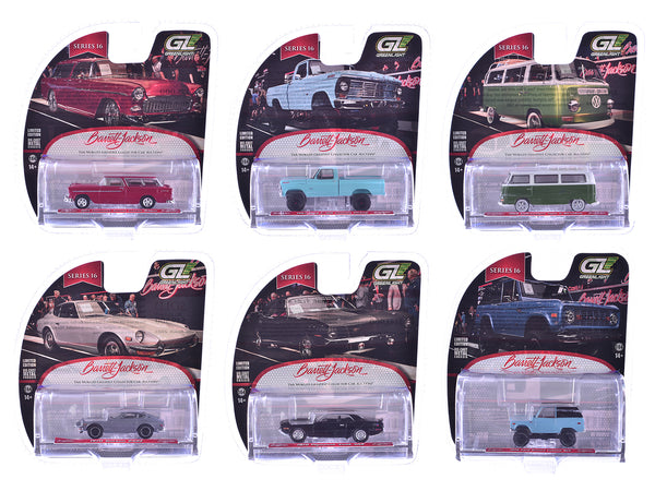 "Barrett-Jackson" Series 16 Set of 6 Cars 1/64 Diecast Model Cars by Greenlight "Barrett-Jackson" Series 16 Set of 6 Cars 1/64 Diecast Model Cars by Greenlight
