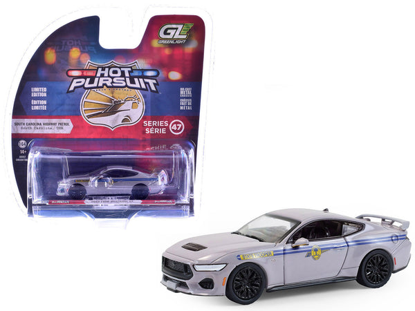 2023 Ford Mustang GT "South Carolina Highway Patrol" Gray with Blue Stripes "Hot Pursuit" Series 47 1/64 Diecast Model Car by Greenlight 2023 Ford Mustang GT "South Carolina Highway Patrol" Gray with Blue Stripes "Hot Pursuit" Series 47 1/64 Diecast Model Car by Greenlight