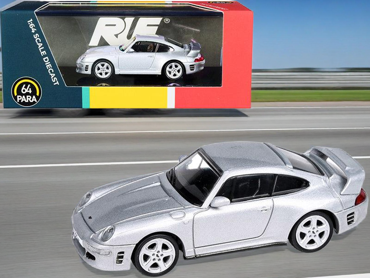 RUF CTR2 Silver Metallic 1/64 Diecast Model Car by Paragon