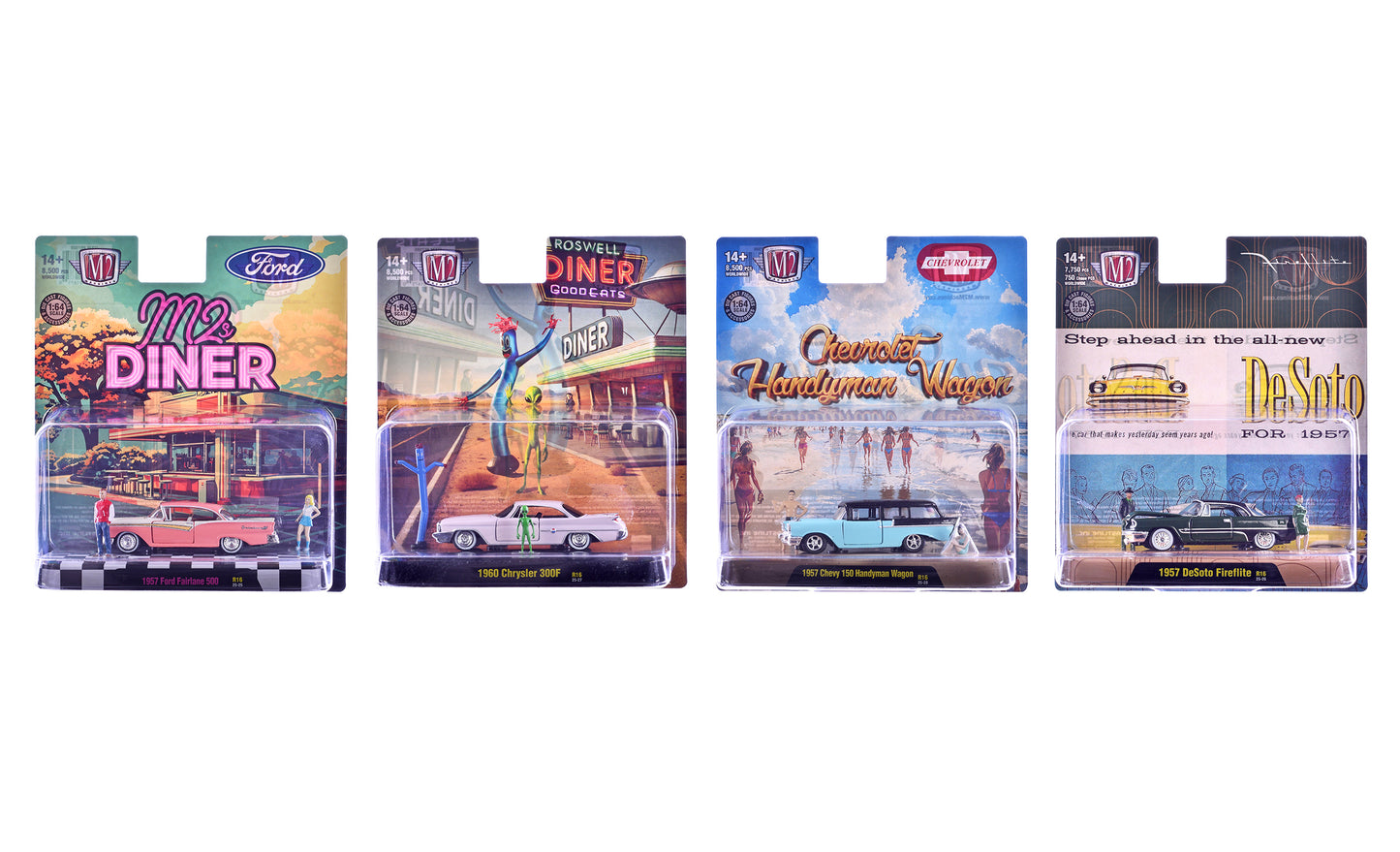 "Auto News" Release 16 Set of 4 Cars Limited Edition to 8500 pieces Worldwide 1/64 Diecast Model Cars by M2 Machines free shipping USA