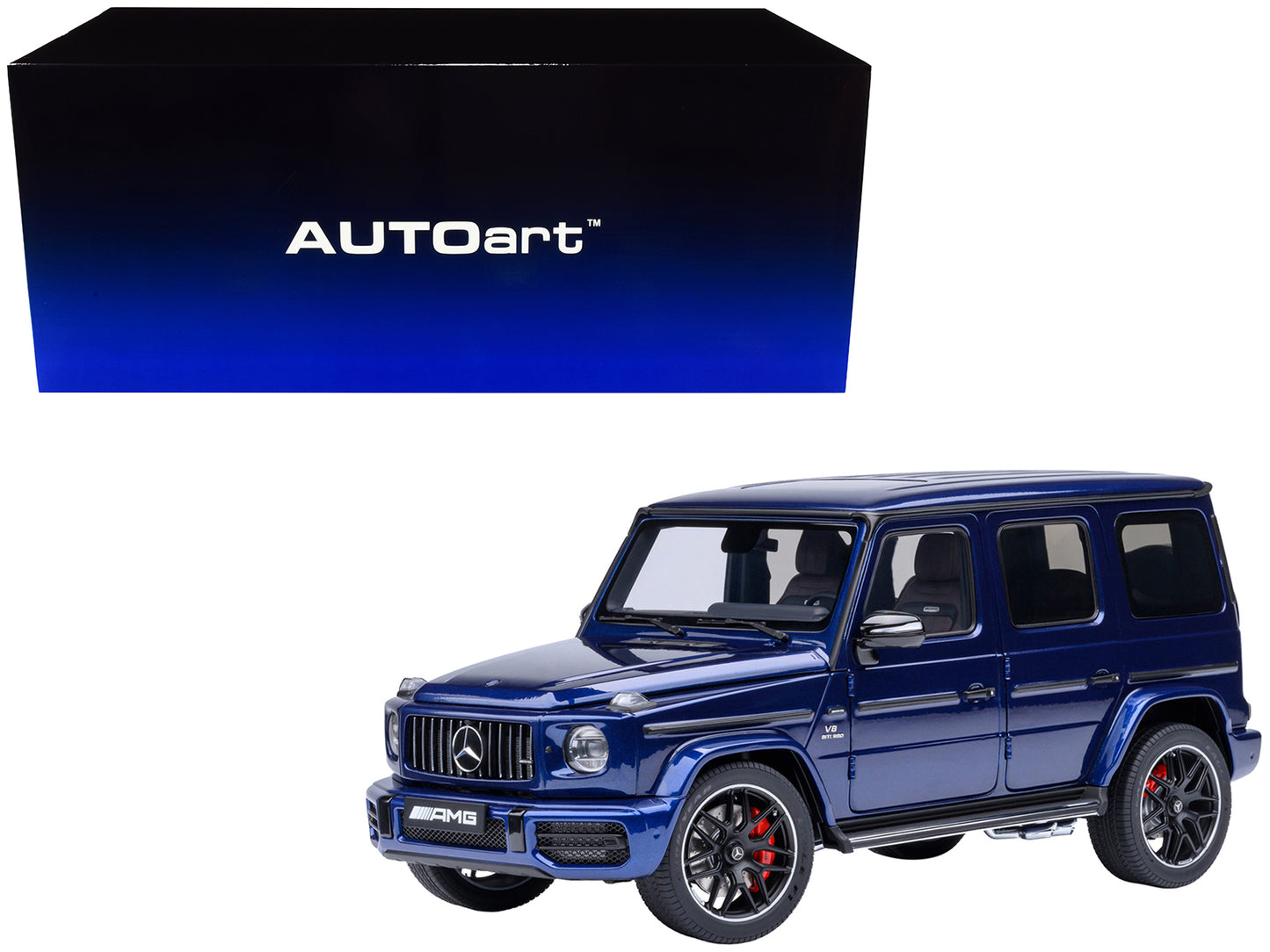 2019 Mercedes-Benz AMG G63 Brilliant Blue Metallic 1/18 Model Car by Autoart