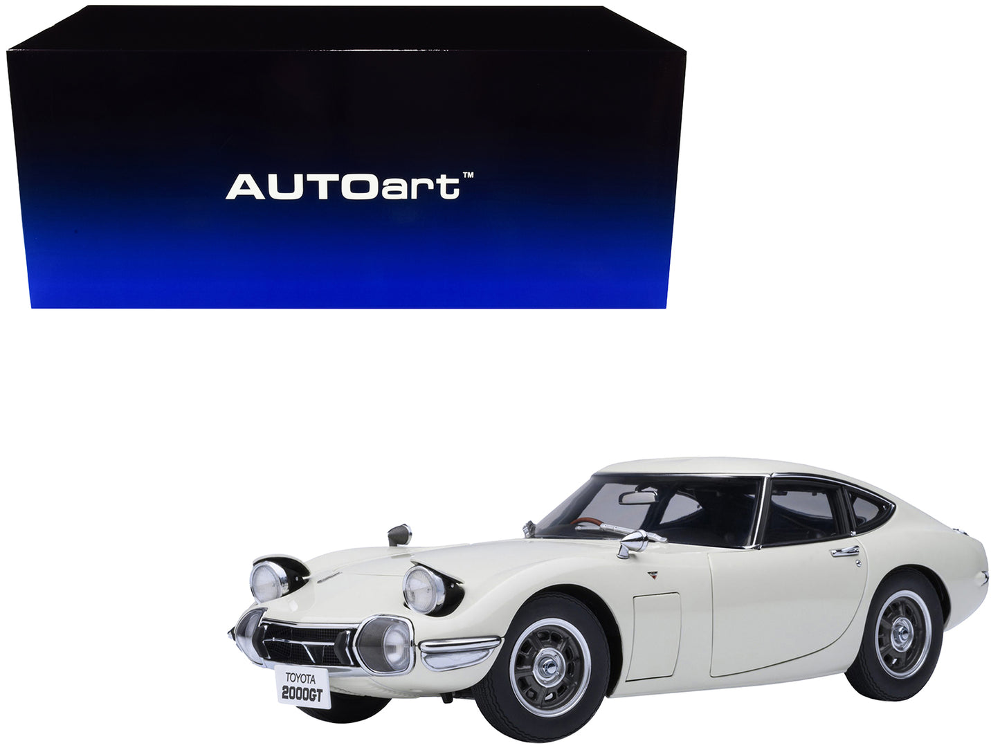1967 Toyota 2000GT RHD (Right Hand Drive) White 1/18 Model Car by Autoart