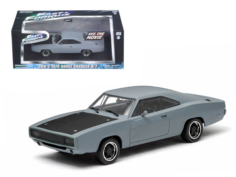 Dom's 1970 Dodge Charger R/T Primered Grey "Fast and Furious" Movie (2009) 1/43 Diecast Car Model by Greenlight - Use code SHOPAPP15 to get 15 percent off