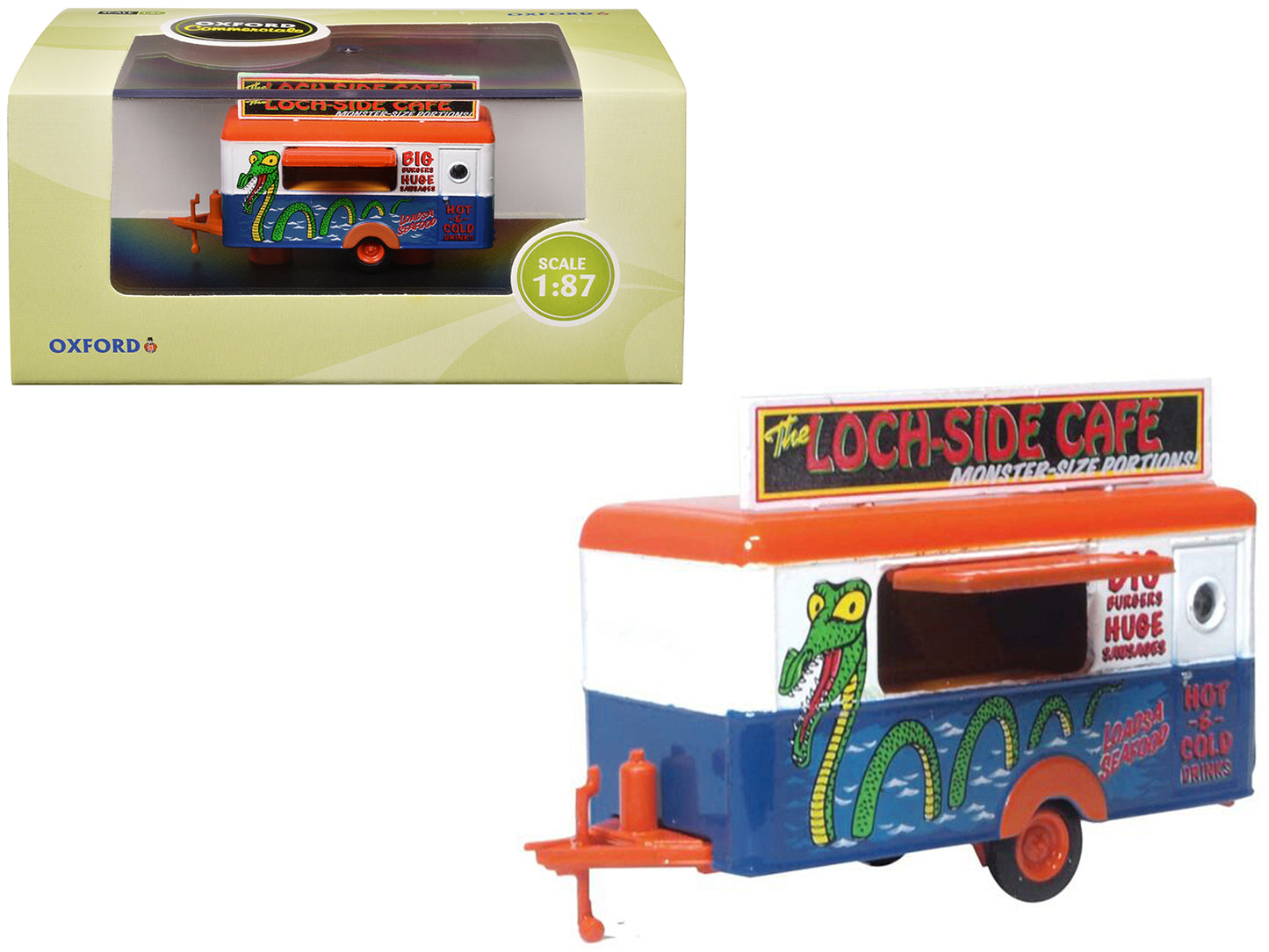 Mobile Food Trailer "Loch-Side Cafe" 1/87 (HO) Scale Diecast Model by Oxford Diecast - Use code SHOPAPP15 to get 15 percent off