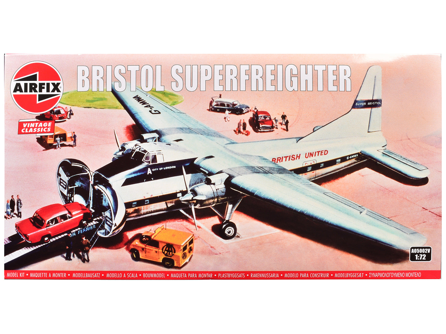 Level 2 Model Kit Bristol Superfreighter Freighter Aircraft "British United Air Ferries (BUAF)" 1/72 Plastic Model Kit by Airfix