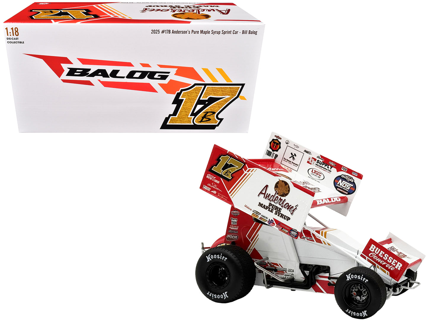 Winged Sprint Car #17B Bill Balog "Anderson's Pure Maple Syrup" (2025) 1/18 Diecast Model Car by ACME