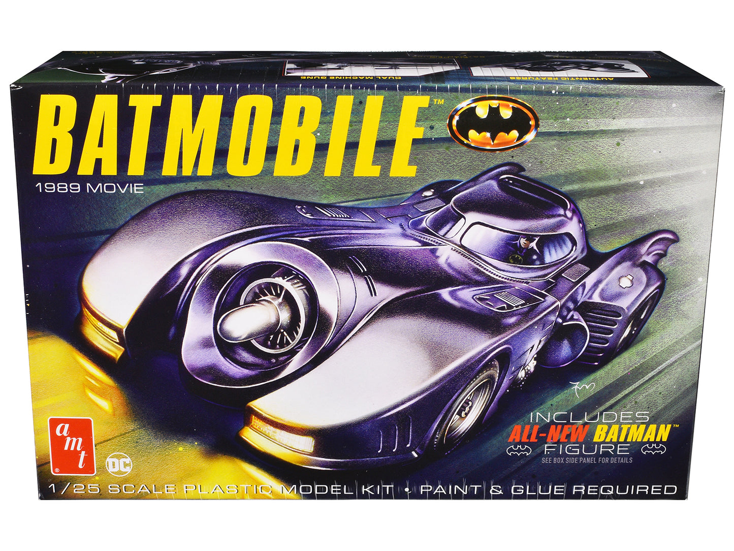 Skill 2 Model Kit Batmobile with Seated Batman Figure "Batman" (1989) Movie 1/25 Scale Model by AMT