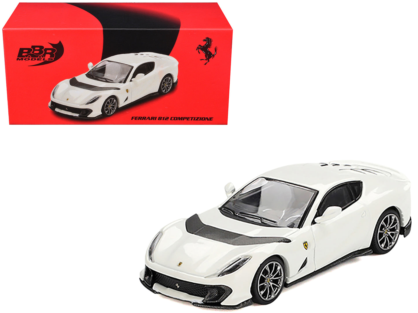 Ferrari 812 Competizione Bianco Avus White 1/64 Diecast Model Car by BBR - Use code SHOPAPP15 to get 15 percent off