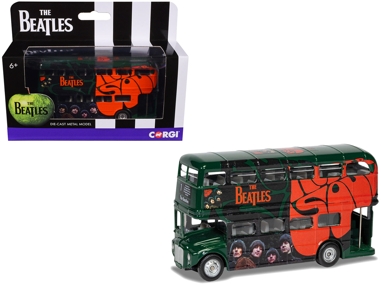 The Beatles London Double Decker Bus "Rubber Soul" Green Diecast Model Car by Corgi