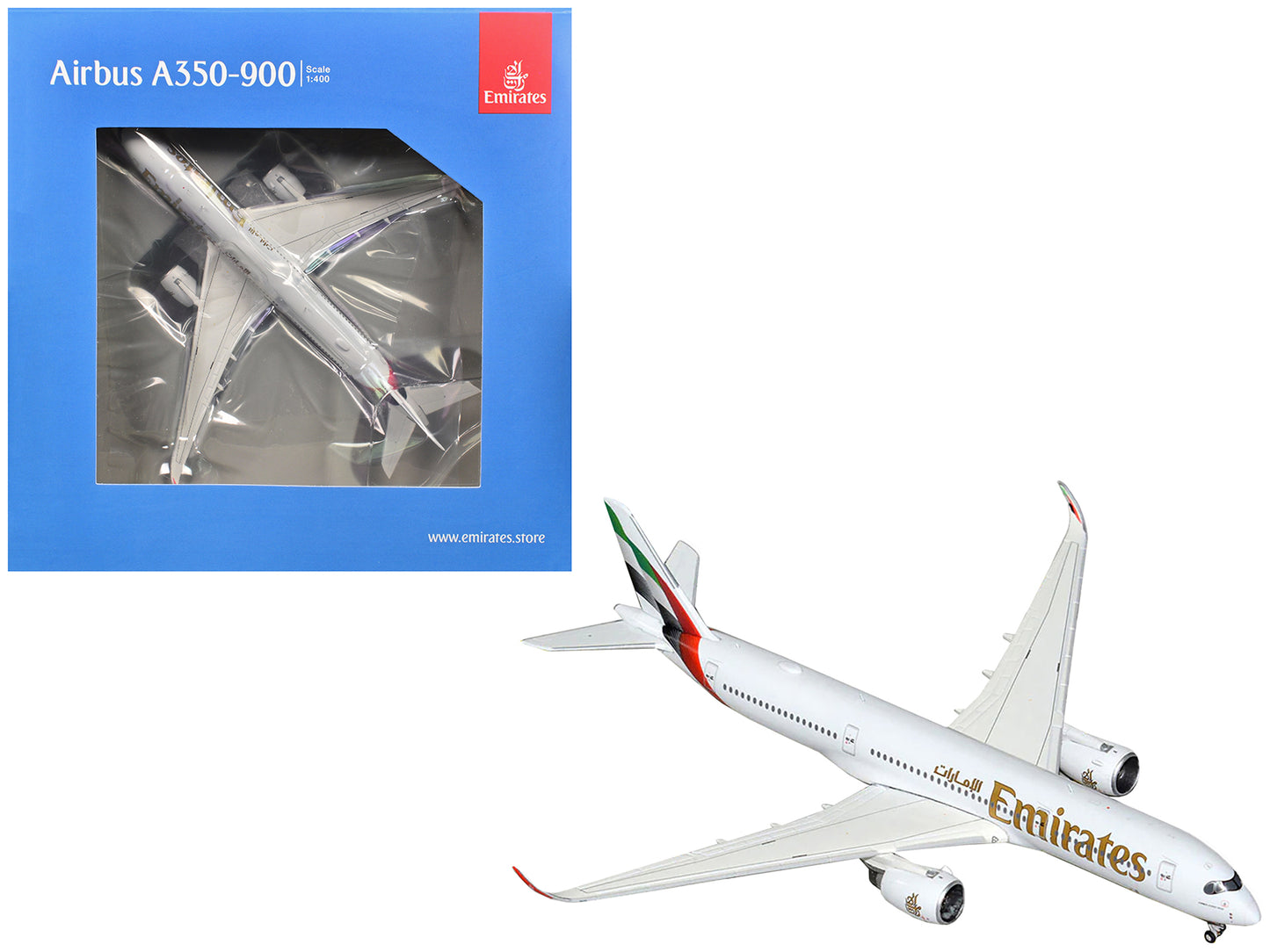 Airbus A350-900 Commercial Aircraft "Emirates Airlines" (A6-EXB) White with Tail Graphics 1/400 Diecast Model Airplane by GeminiJets