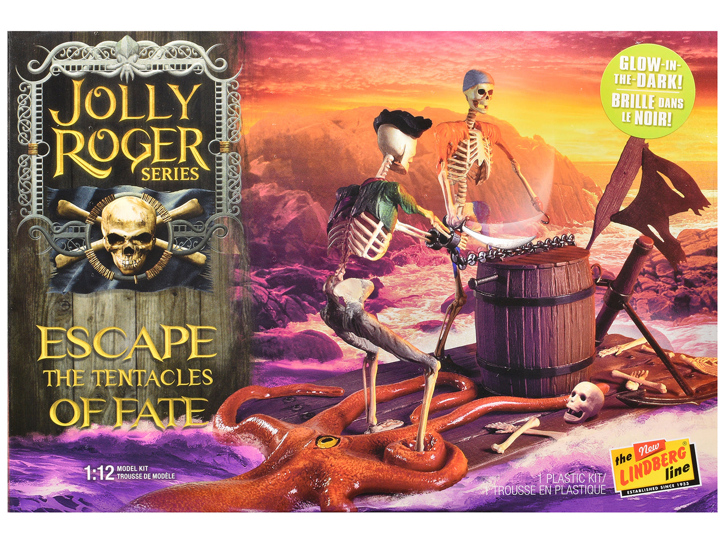 Skill 2 Model Kit Jolly Roger Series "Escape the Tentacles of Fate" Diorama Set 1/12 Scale Model by Lindberg free shipping USA