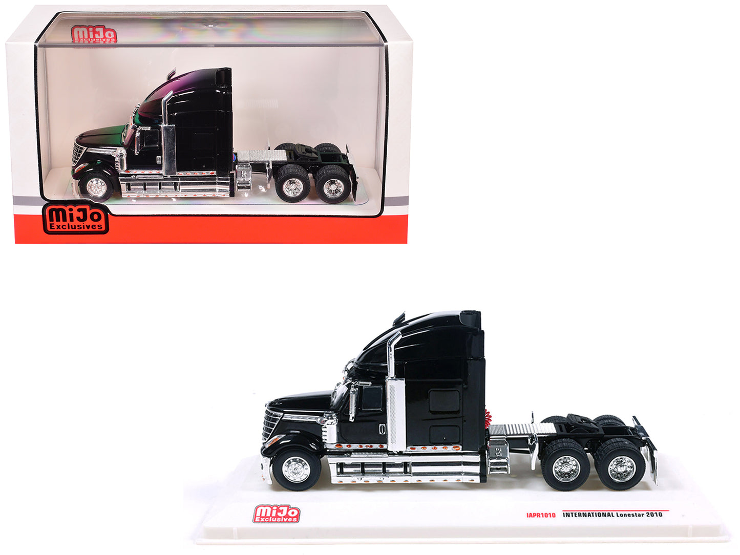 2010 International Lonestar Truck Tractor Black 1/64 Diecast Model by IXO Models