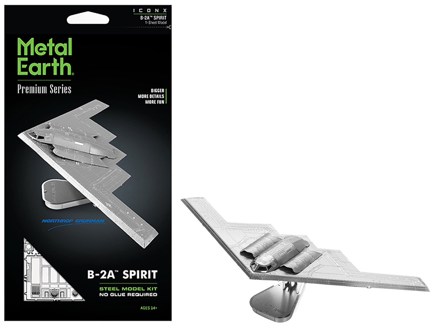 Model Kit Northrop Grumman B-2 Spirit Stealth Bomber Aircraft (Moderate Difficulty) Steel Model by Metal Earth
