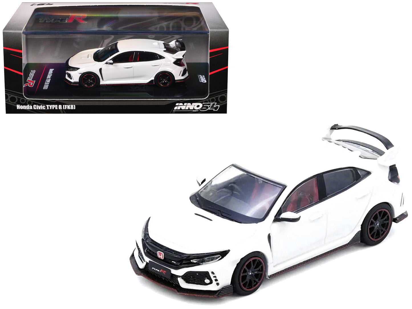 Honda Civic Type R (FK8) RHD (Right Hand Drive) White 1/64 Diecast Model Car by Inno Models