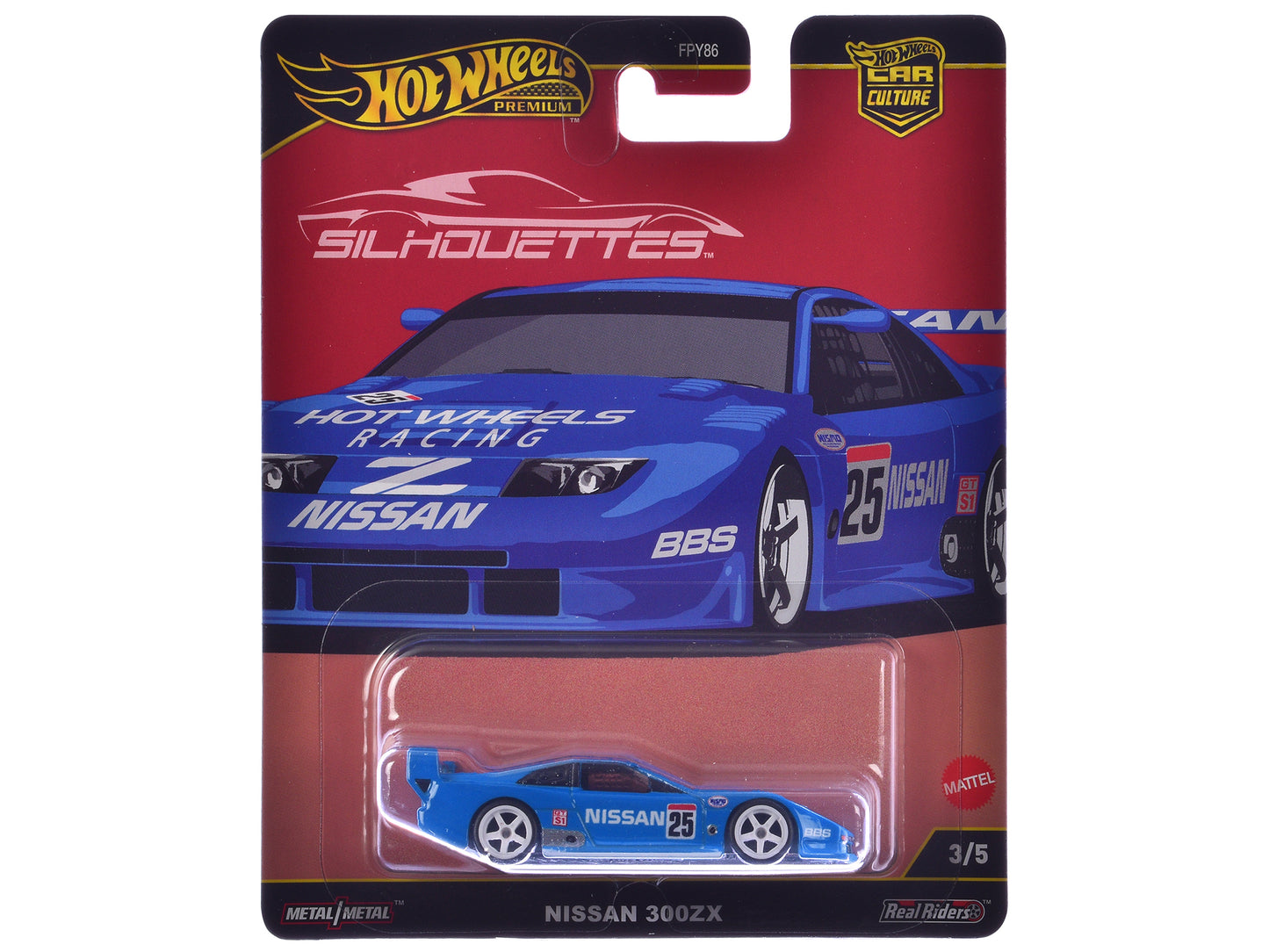 Nissan 300ZX #25 "Hot Wheels Racing" Blue "Silhouettes" Series Diecast Model Car by Hot Wheels