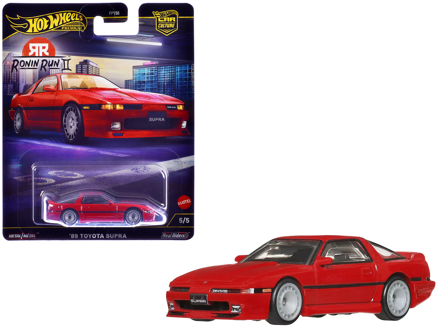 1989 Toyota Supra RHD (Right Hand Drive) Red "Ronin Run II" Series Diecast Model Car by Hot Wheels - Use code SHOPAPP15 to get 15 percent off
