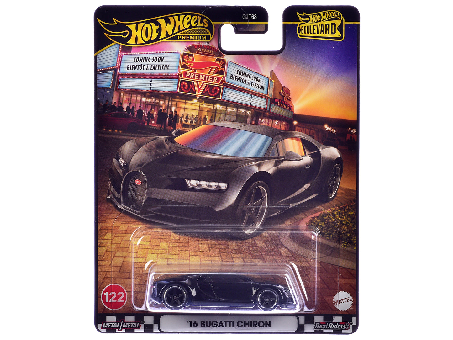2016 Bugatti Chiron Black "Boulevard" Series Diecast Model Car by Hot Wheels