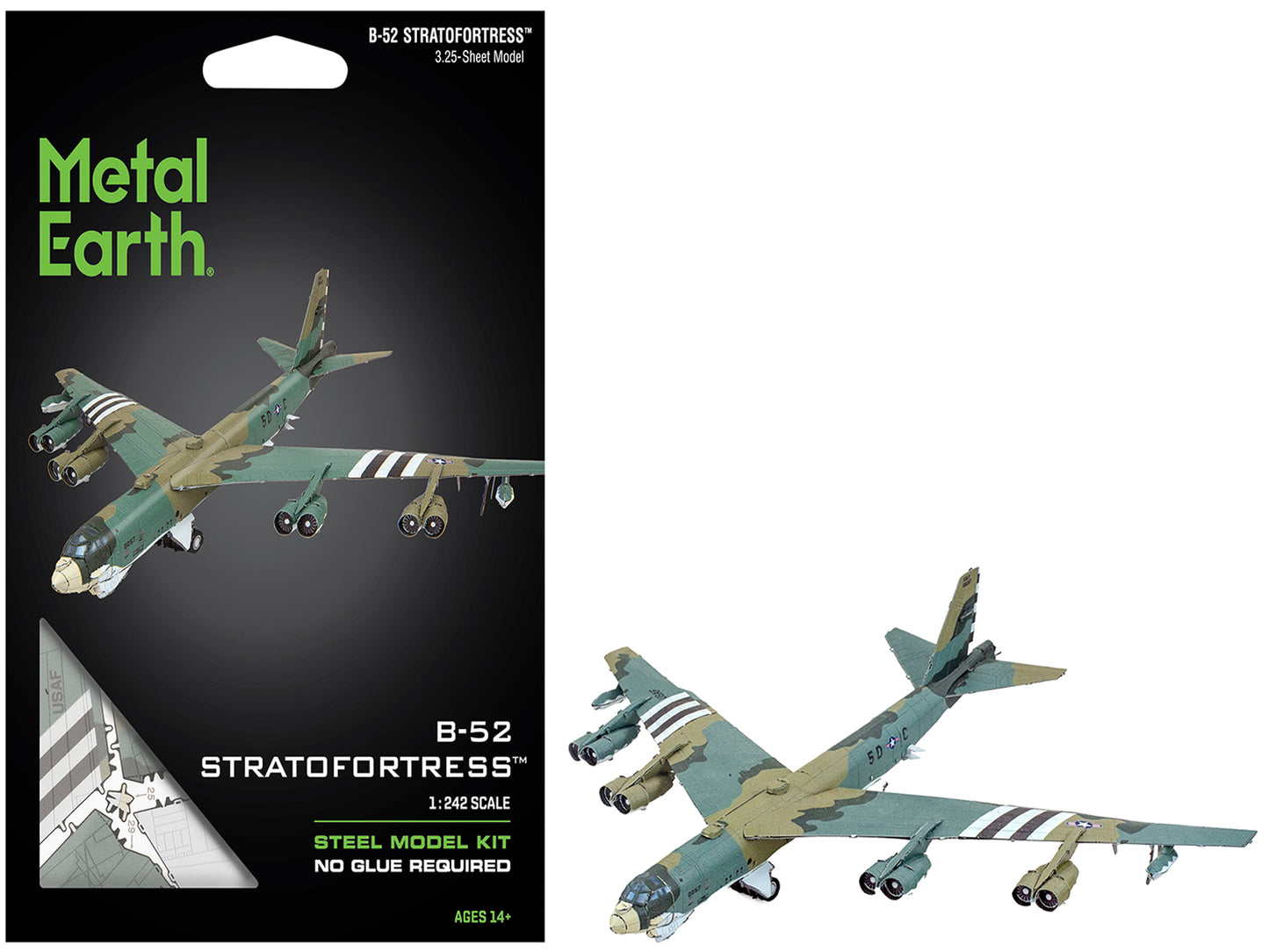 Model Kit Boeing B-52 Stratofortress Bomber Aircraft "United States Air Force" (Challenging Difficulty) Steel Model by Metal Earth - Use code SHOPAPP15 to get 15 percent off