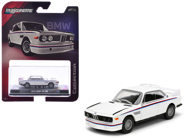 1975 BMW 3.0 CSL White with Red and Blue Stripes "Collection" Series 1/64 Diecast Model Car by Majorette 1975 BMW 3.0 CSL White with Red and Blue Stripes "Collection" Series 1/64 Diecast Model Car by Majorette