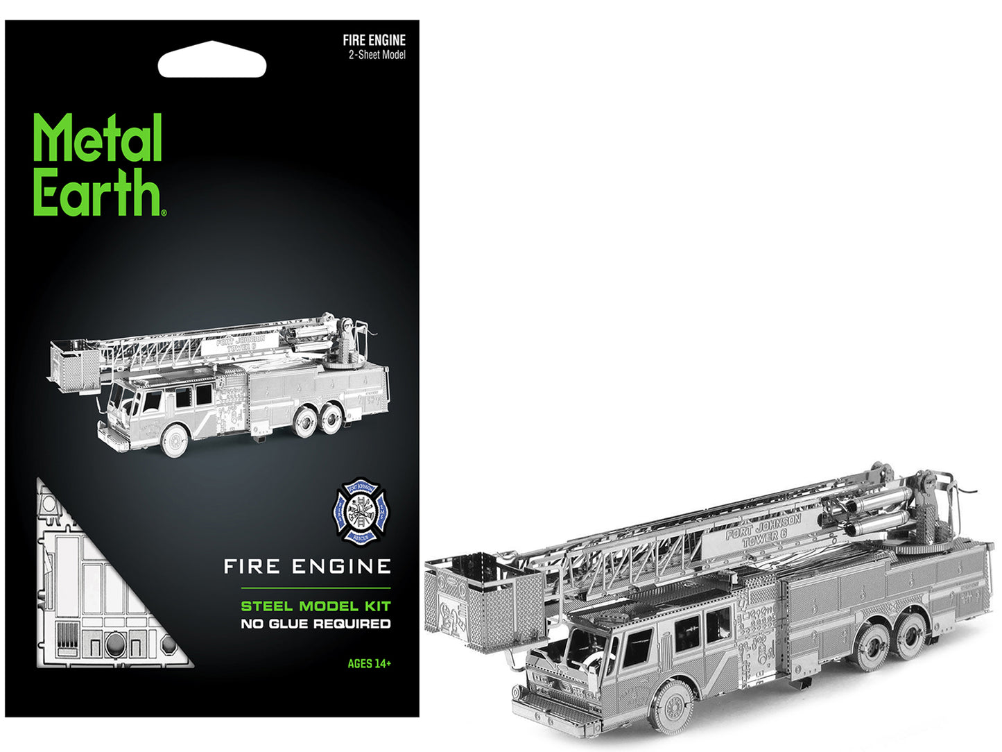 Model Kit Fire Engine "Fort Johnson Tower 6" (Moderate Difficulty) Steel Model by Metal Earth - Use code SHOPAPP15 to get 15 percent off