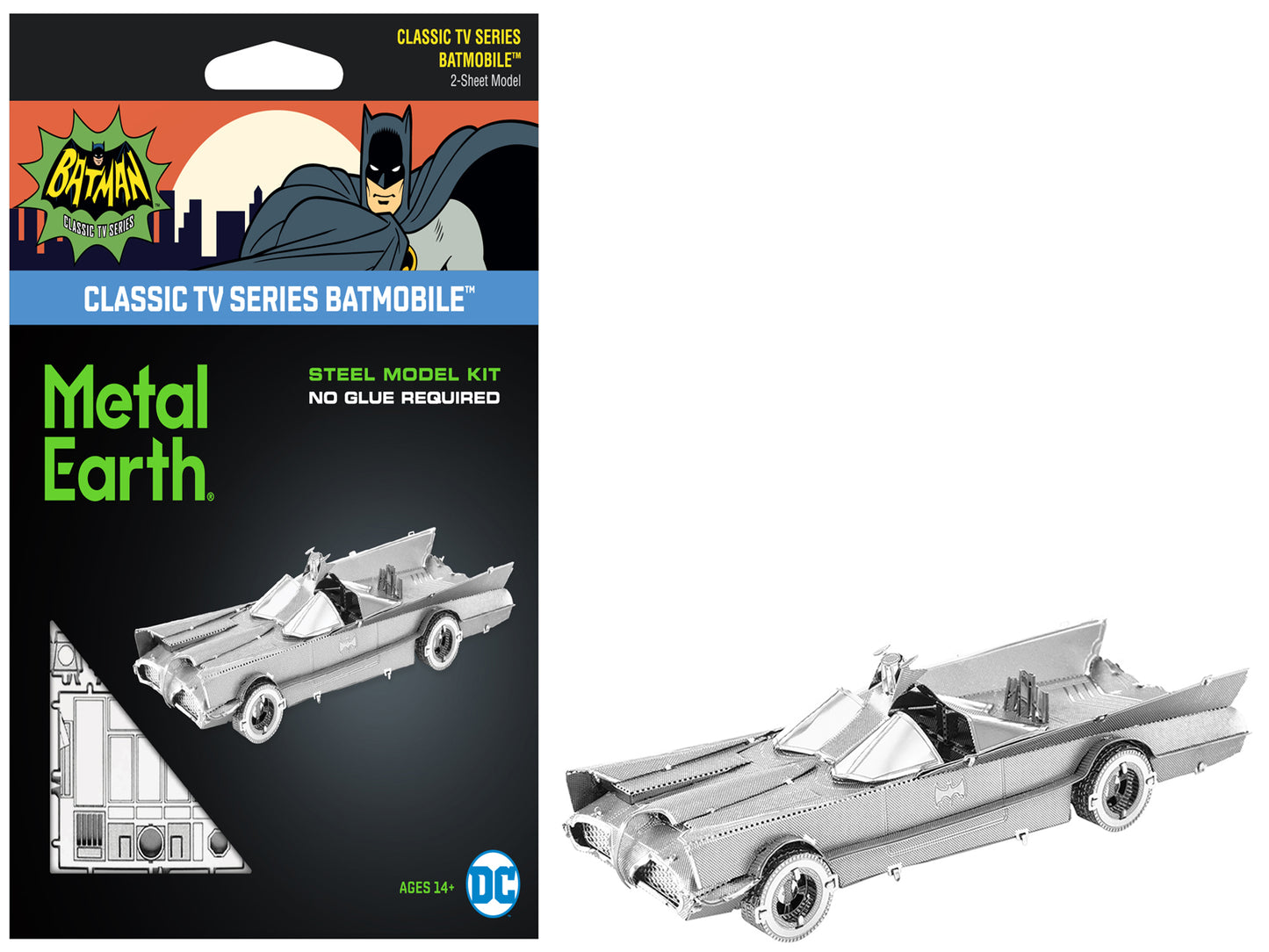 Model Kit 1966 Classic TV Series Batmobile "Batman" (1966) TV Series (Challenging Difficulty) Steel Model by Metal Earth - Use code SHOPAPP15 to get 15 percent off