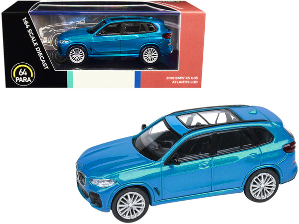 2018 BMW X5 G05 with Sunroof Atlantis Blue Metallic 1/64 Diecast Model Car by Paragon Models 2018 BMW X5 G05 with Sunroof Atlantis Blue Metallic 1/64 Diecast Model Car by Paragon Models