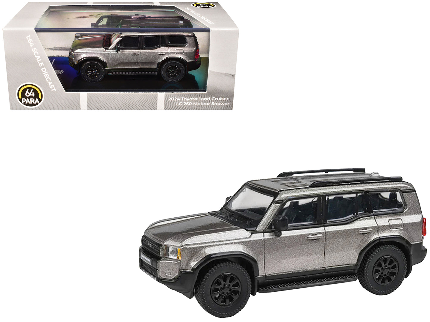 2024 Toyota Land Cruiser 250 Prado Meteor Shower Silver Metallic 1/64 Diecast Model Car by Paragon Models