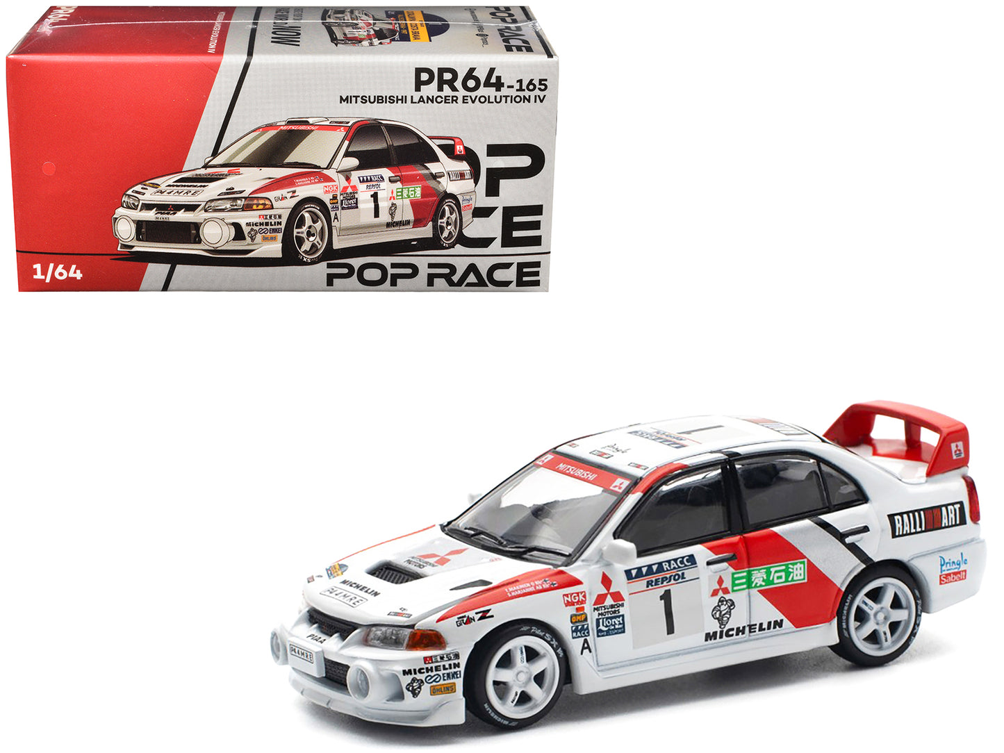 Mitsubishi Lancer Evolution IV RHD (Right Hand Drive) #1 Tommi Makinen - Seppo Harjanne Winner "Rally de Catalunya" (1997) 1/64 Diecast Model Car by Pop Race - Use code SHOPAPP15 to get 15 percent off