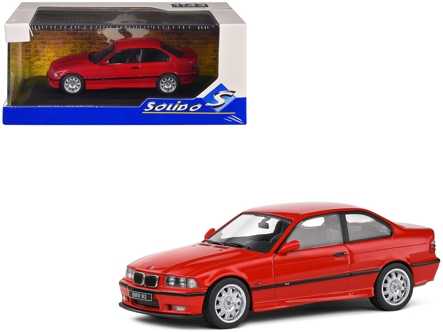 1999 BMW E36 M3 Coupe Brilliant Red 1/43 Diecast Model Car by Solido