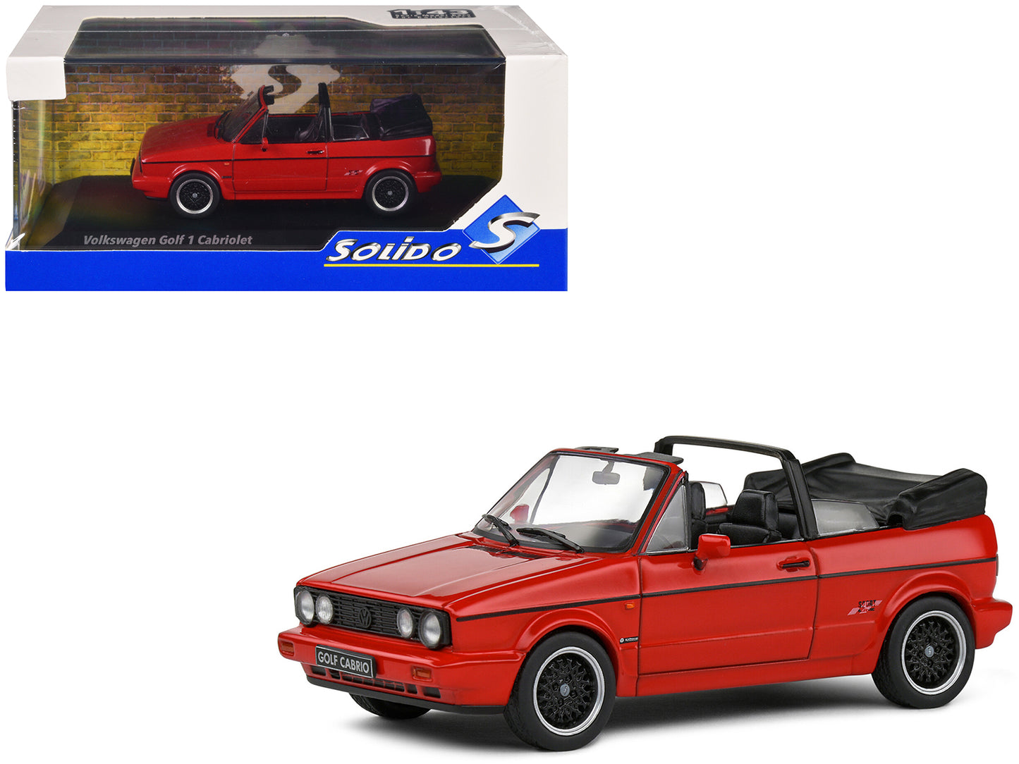 1992 Volkswagen Golf 1 Cabriolet Sportline Tornado Red 1/43 Diecast Model Car by Solido