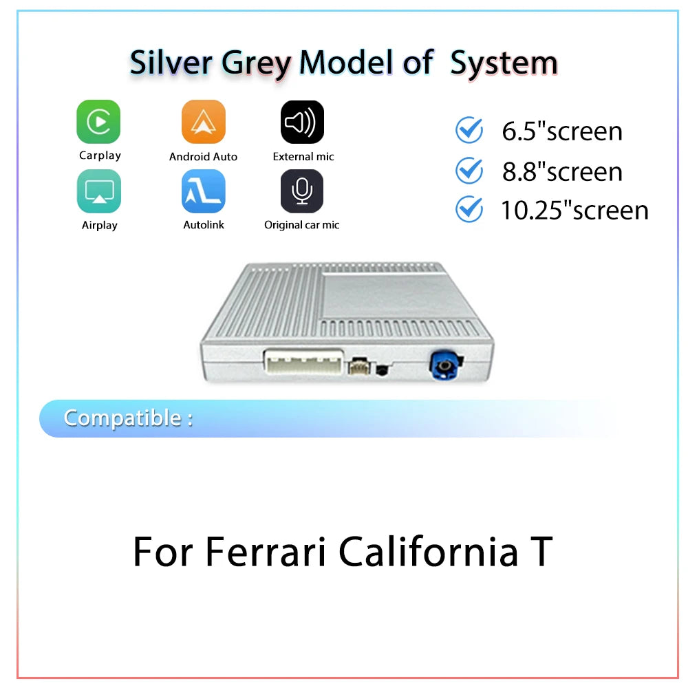 Wireless CarPlay 6.5" For Ferrari California T(15-18)Android mirror link AirPlay CarPlay function