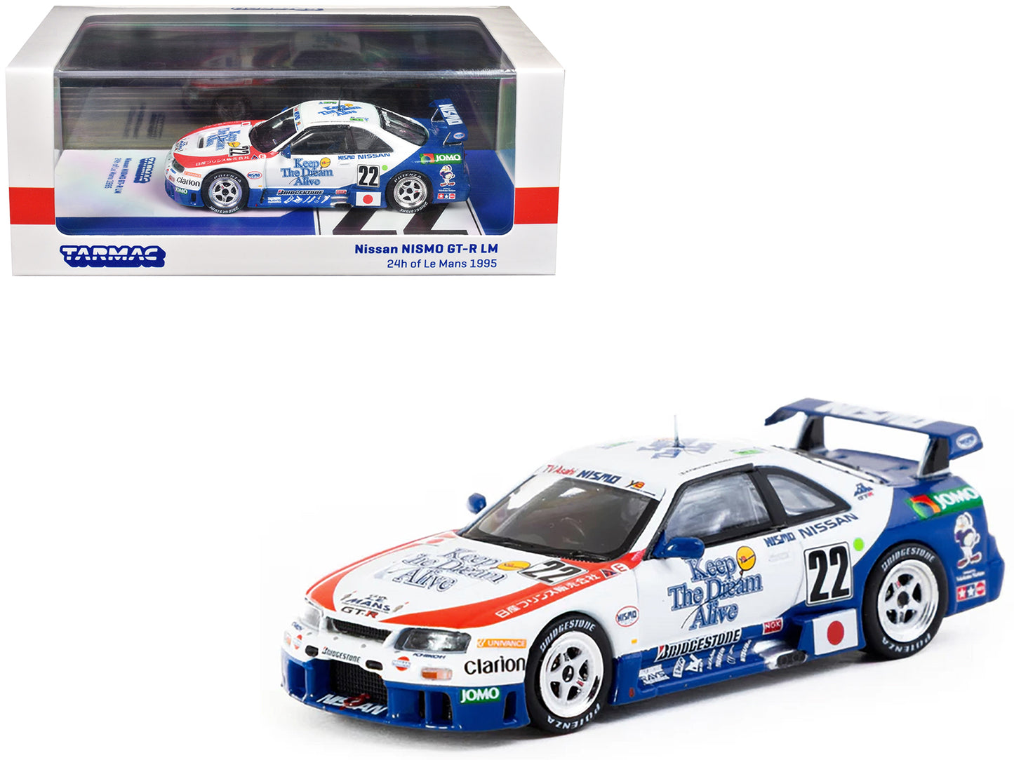 Nissan NISMO GT-R LM #22 Hideo Fukuyama - Masahiko Kondo - Shunji Kasuya "NISMO" "24 Hours of Le Mans" (1995) "Hobby64" Series 1/64 Diecast Model Car by Tarmac Works - Use code SHOPAPP15 to get 15 percent off