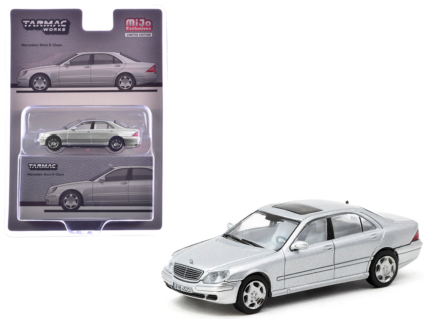 Mercedes-Benz S-Class Brilliant Silver Metallic "Global64" Series 1/64 Diecast Model by Tarmac Works - Use code SHOPAPP15 to get 15 percent off