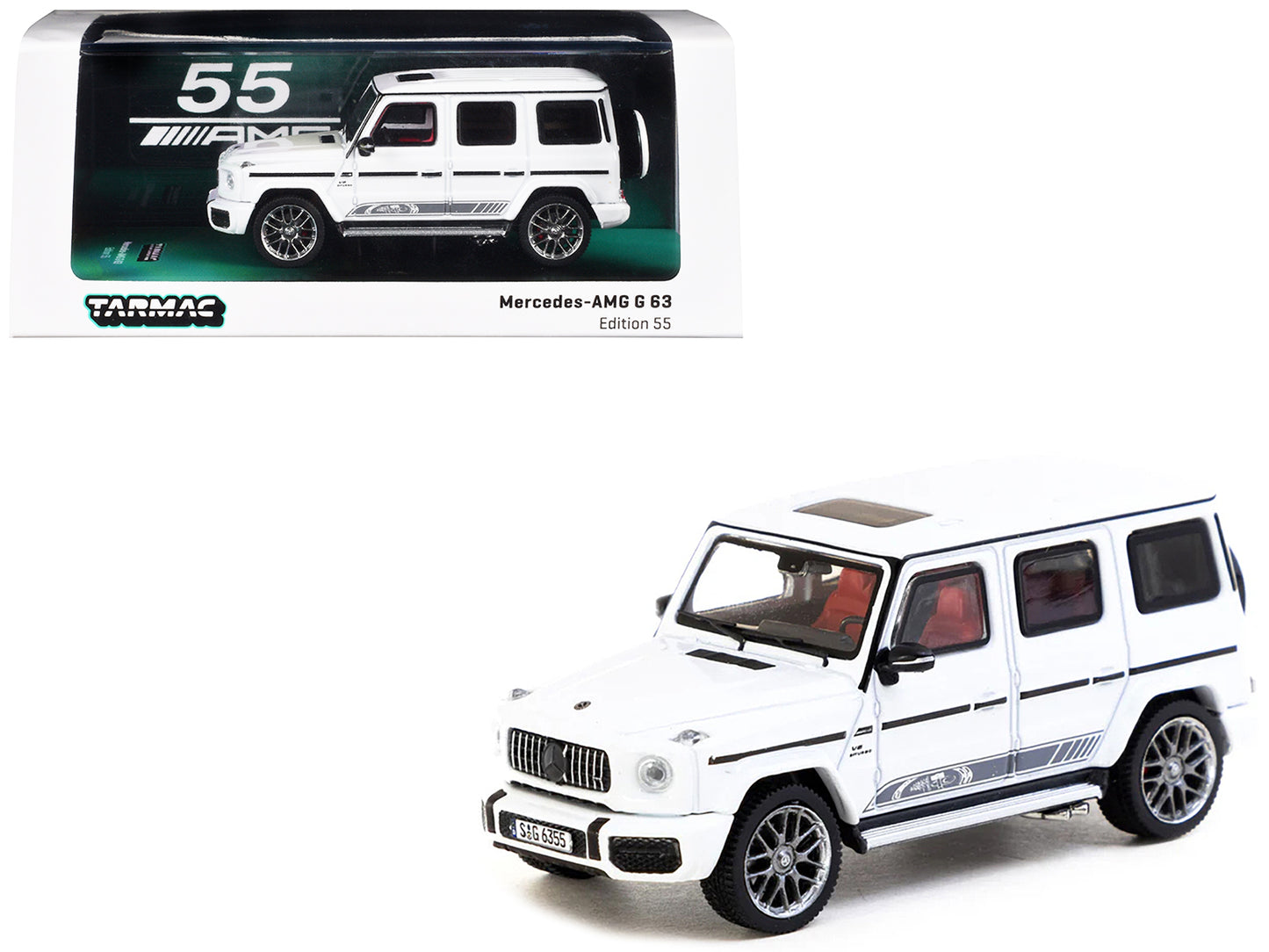 Mercedes-AMG G 63 "Edition 55" White "Road64" Series 1/64 Diecast Model Car by Tarmac Works - Use code SHOPAPP15 to get 15 percent off