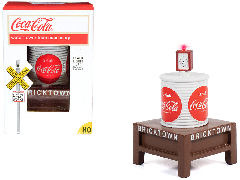 "Coca-Cola" Water Tower with Light "Bricktown" for 1/87 (HO) Scale Models by Classic Metal Works - Use code SHOPAPP15 to get 15 percent off