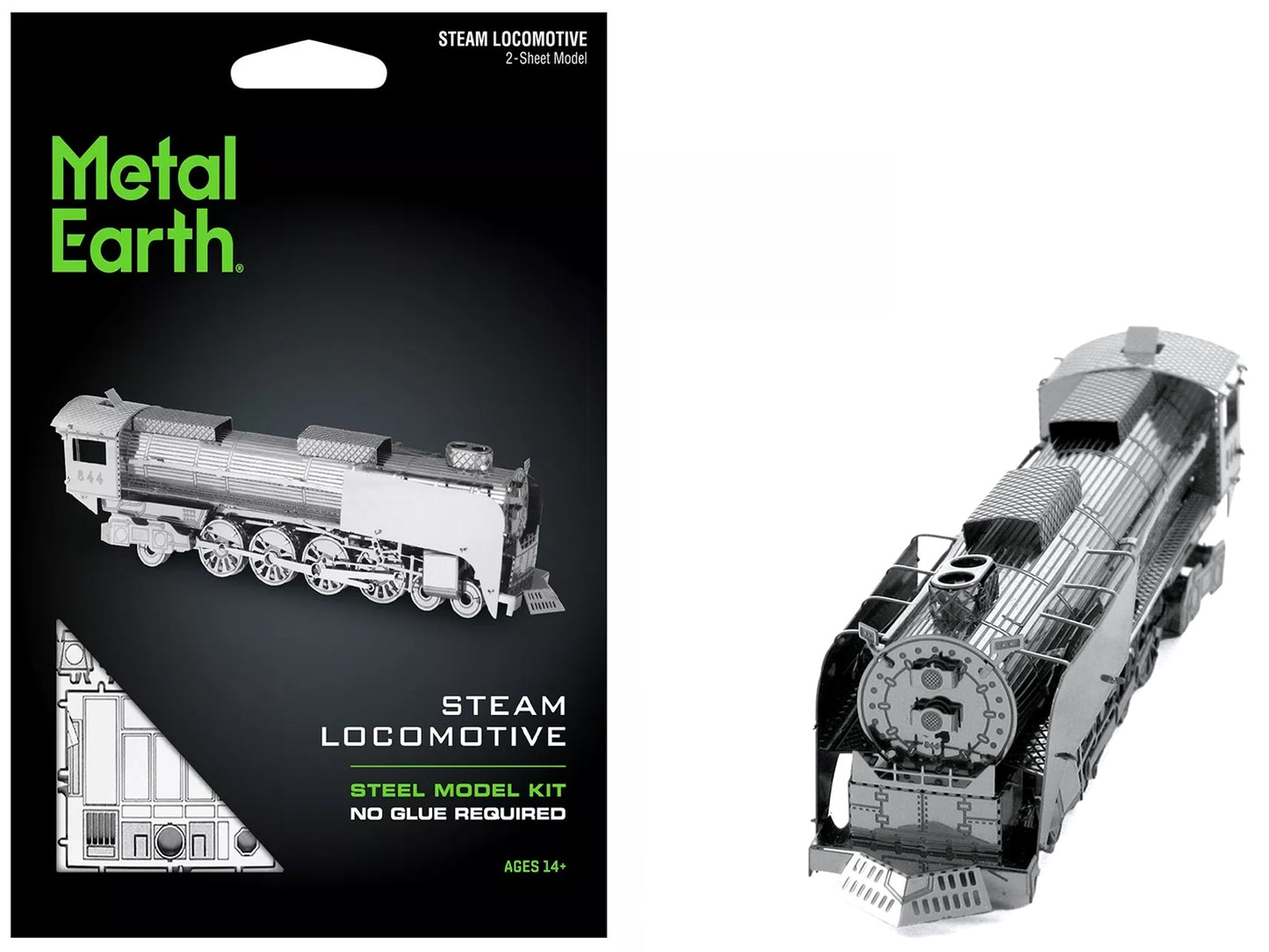 Model Kit Steam Locomotive #844 (Moderate Difficulty) Steel Model by Metal Earth