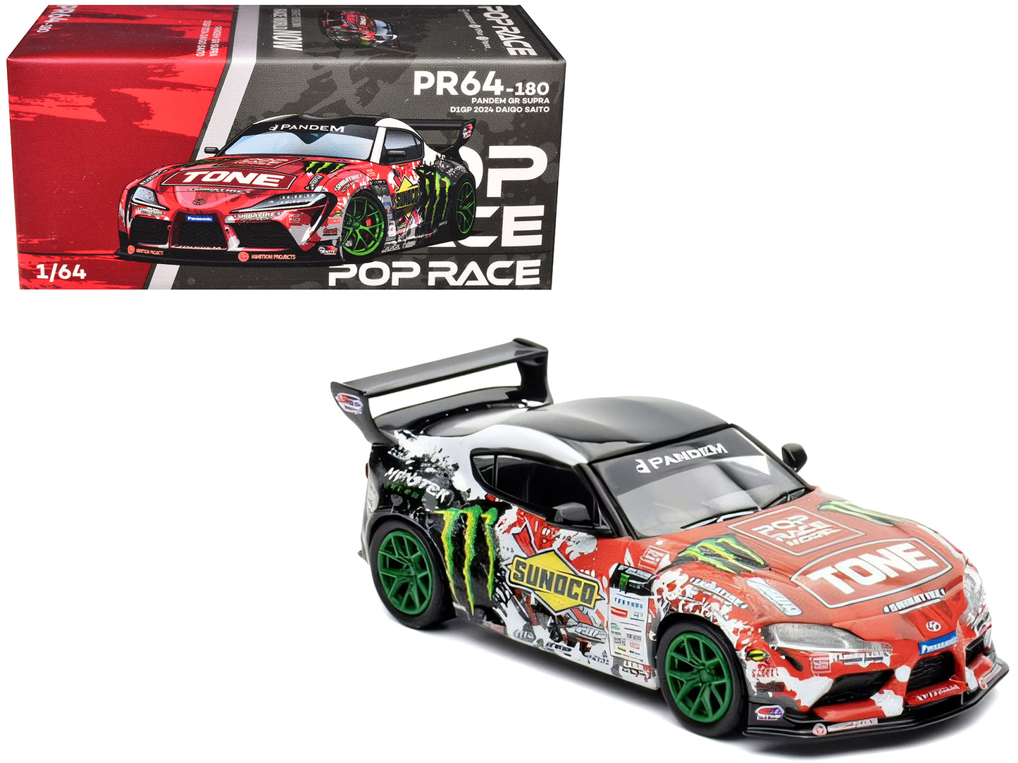 Toyota Pandem GR Supra RHD (Right Hand Drive) Daigo Saito "D1 Grand Prix" (2024) 1/64 Diecast Model Car by Pop Race - Use code SHOPAPP15 to get 15 percent off