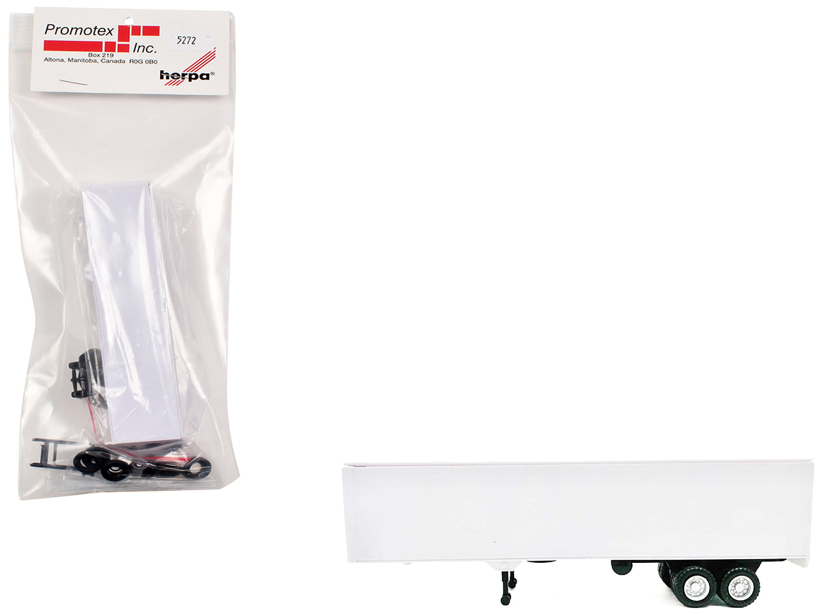 40ft Dry Van Trailer White 1/87 (HO) Plastic Model by Promotex free shipping USA