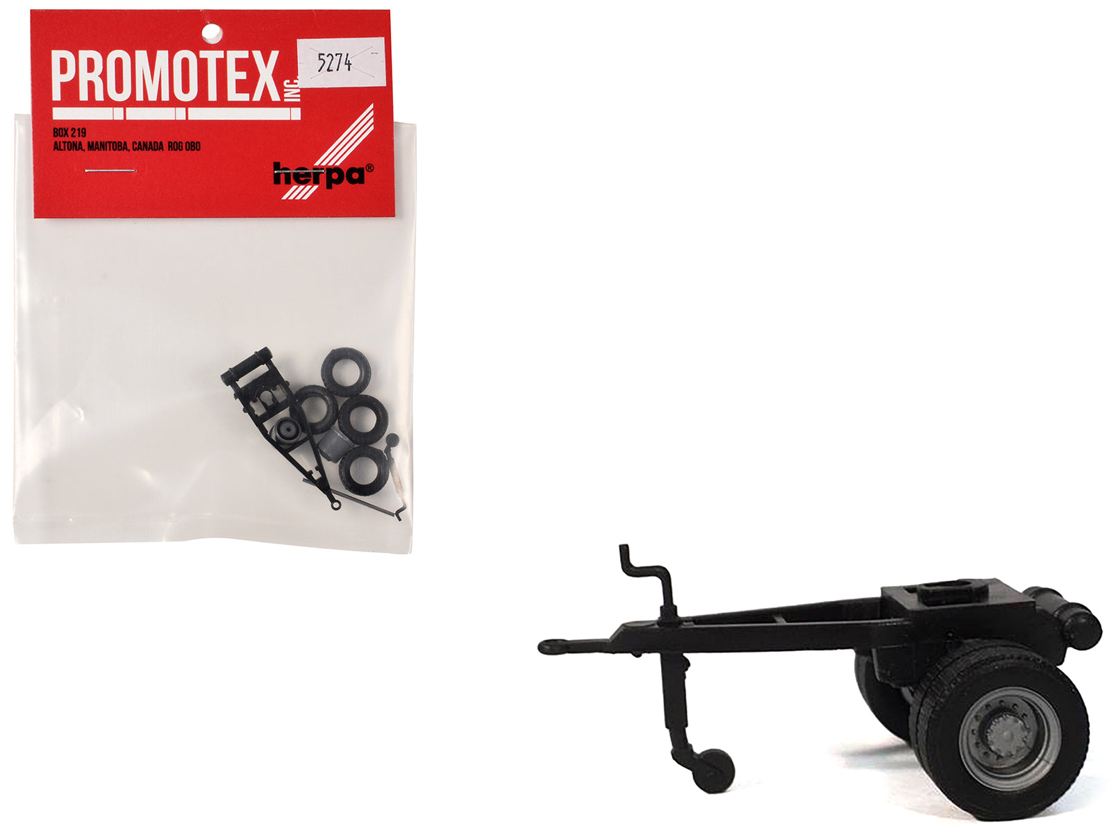 Single-Axle Converter Dolly 1/87 (HO) Plastic Model by Promotex free shipping USA